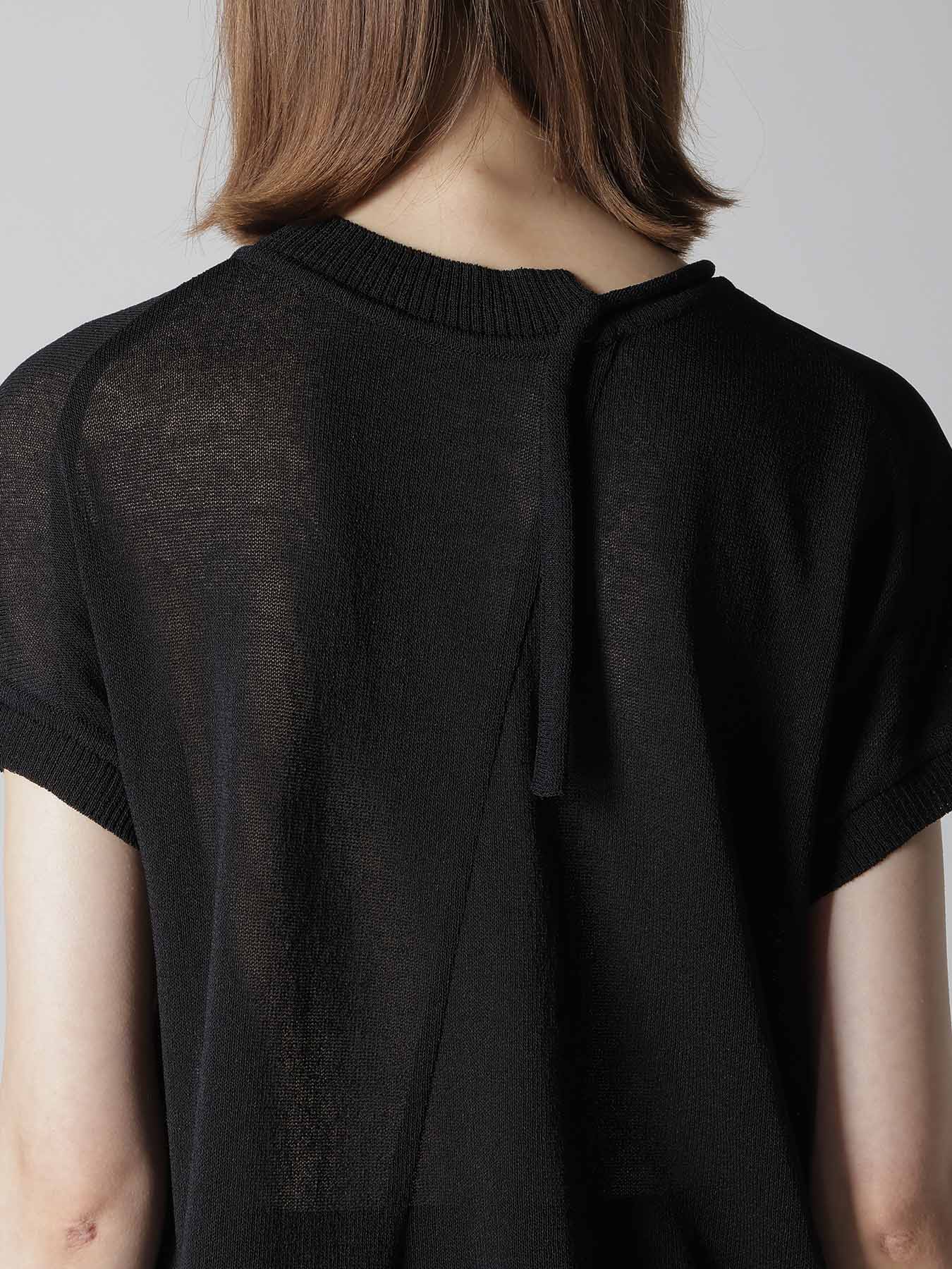 POLYESTER TULLE ASYMMETRIC PULLOVER