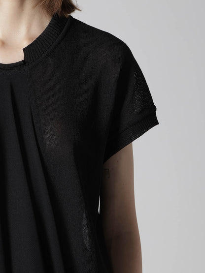 POLYESTER TULLE ASYMMETRIC PULLOVER
