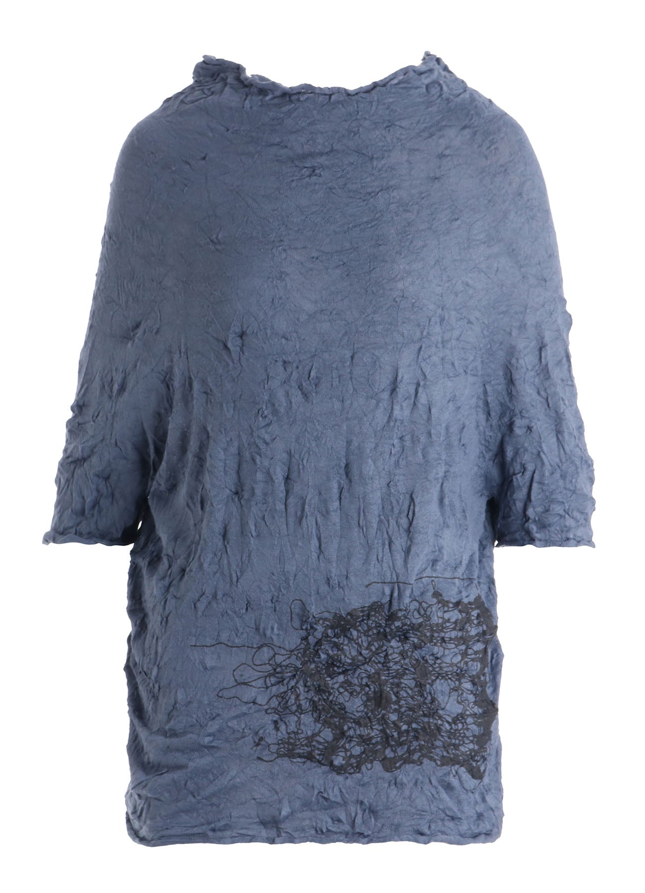 WRINKLED HALF SLEEVE PULLOVER
