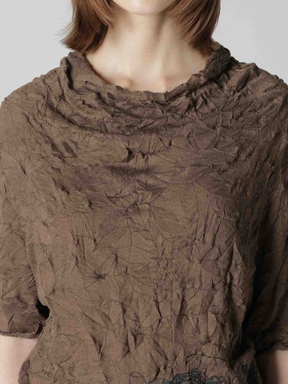 WRINKLED HALF SLEEVE PULLOVER