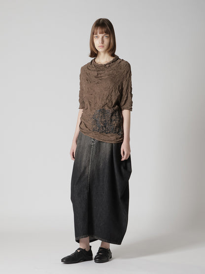 WRINKLED HALF SLEEVE PULLOVER