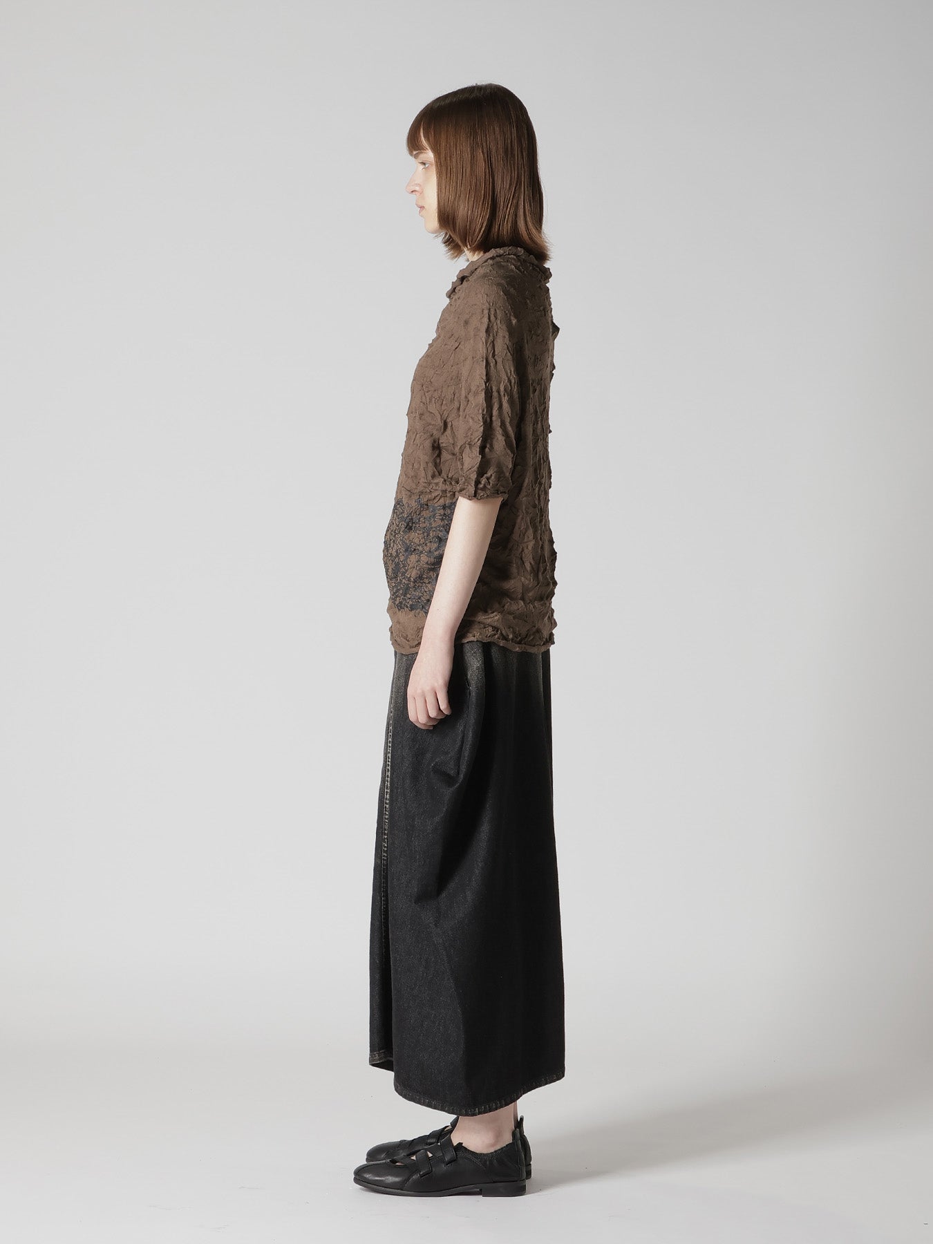 WRINKLED HALF SLEEVE PULLOVER