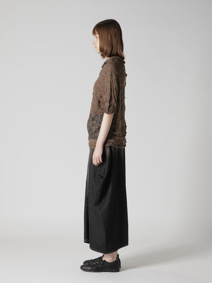 WRINKLED HALF SLEEVE PULLOVER