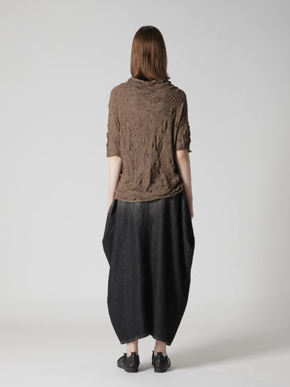 WRINKLED HALF SLEEVE PULLOVER