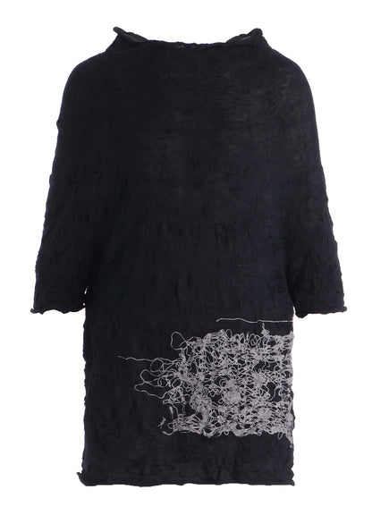 WRINKLED HALF SLEEVE PULLOVER
