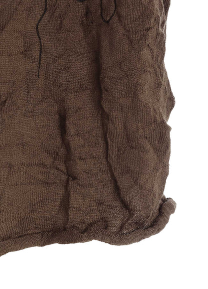 WRINKLED OFF NECK LONG SLEEVE PULLOVER