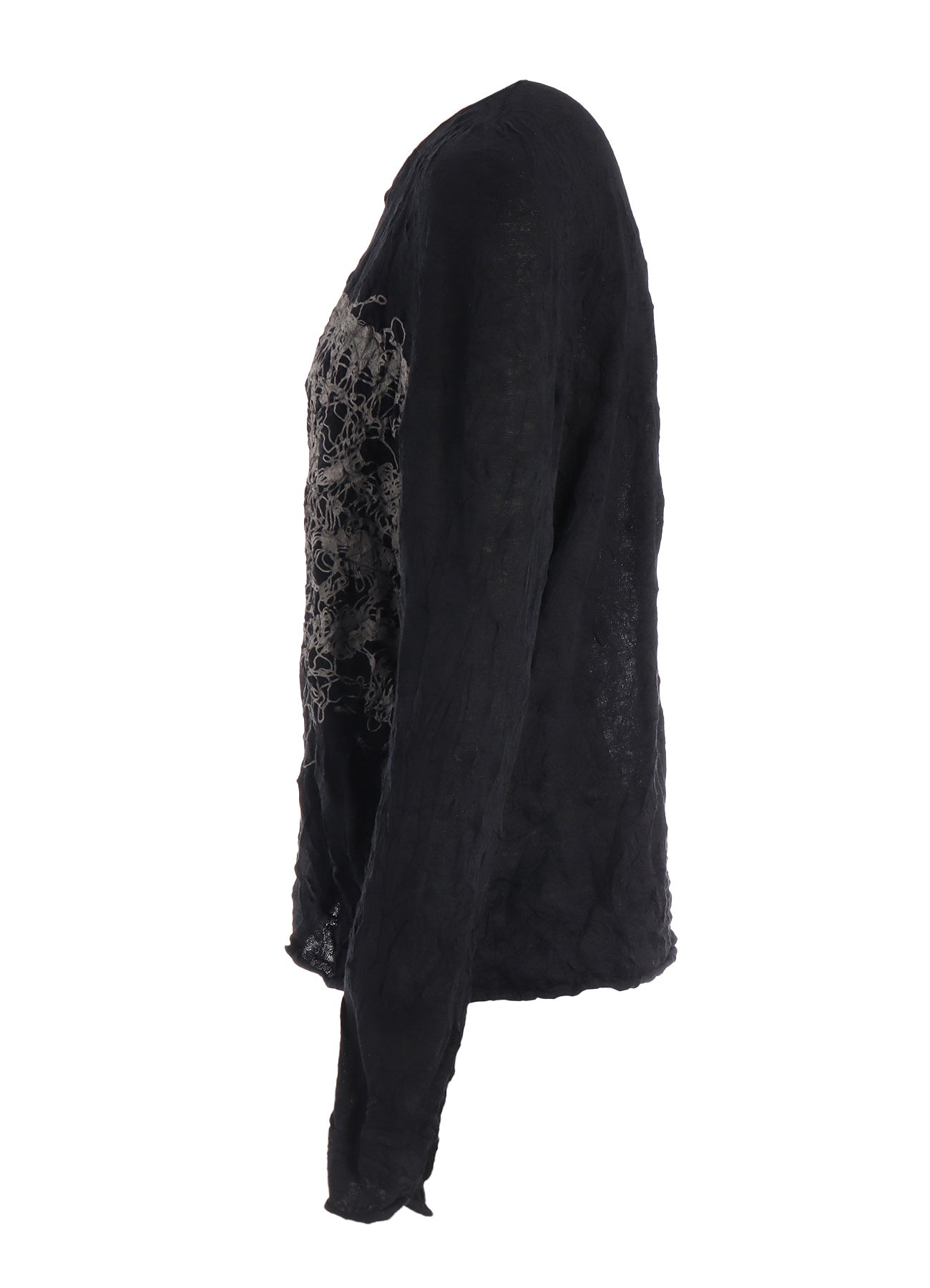 WRINKLED OFF NECK LONG SLEEVE PULLOVER