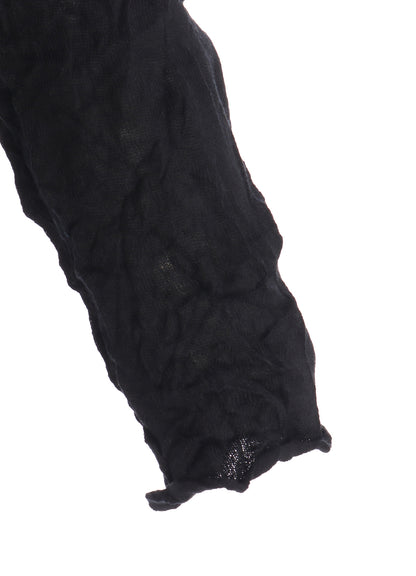 WRINKLED OFF NECK LONG SLEEVE PULLOVER