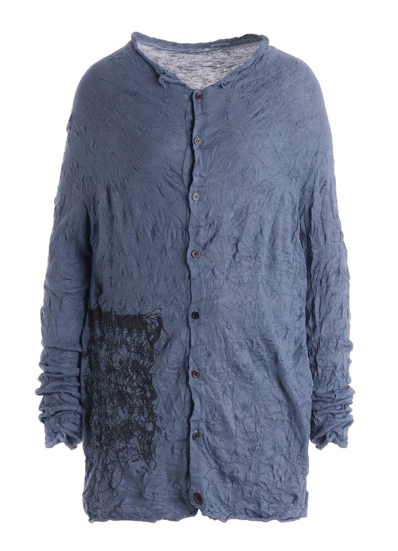 WRINKLED OFF NECK LONG SLEEVE CARDIGAN