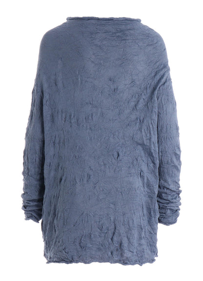 WRINKLED OFF NECK LONG SLEEVE CARDIGAN