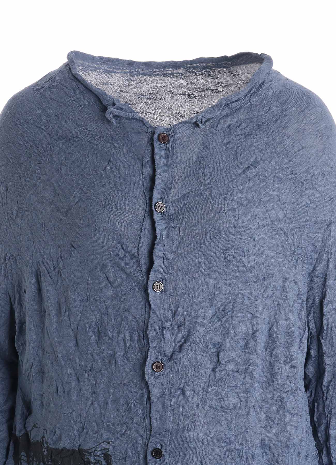 WRINKLED OFF NECK LONG SLEEVE CARDIGAN