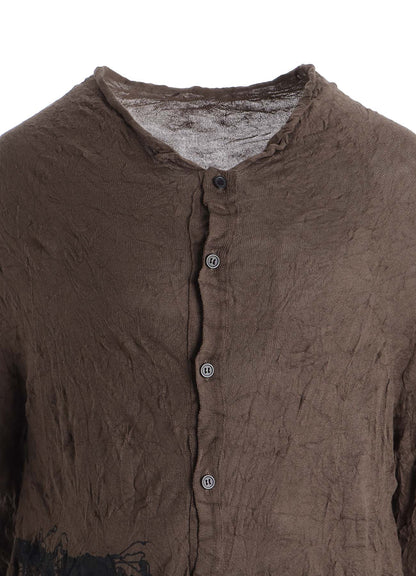 WRINKLED OFF NECK LONG SLEEVE CARDIGAN