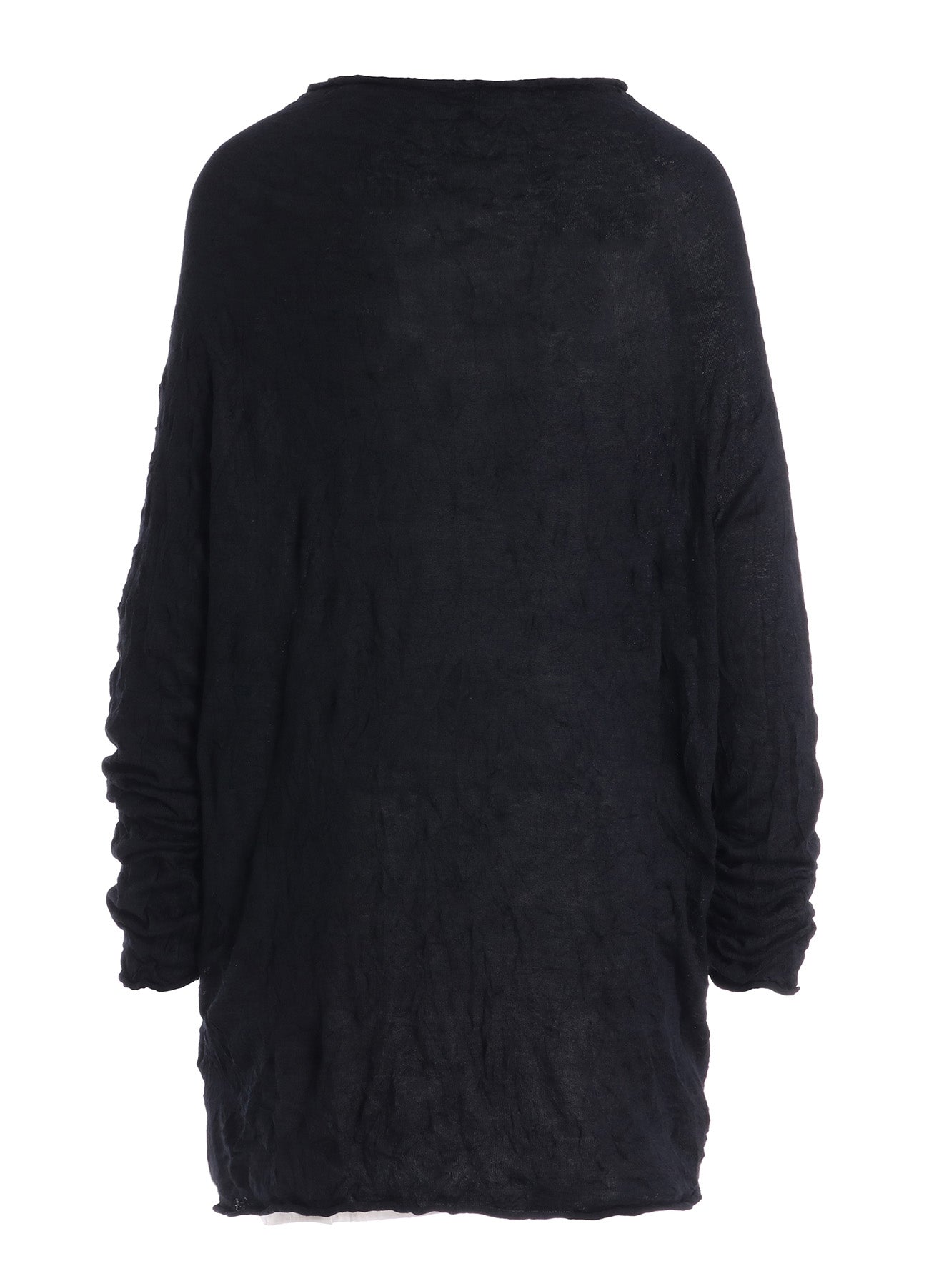 WRINKLED OFF NECK LONG SLEEVE CARDIGAN