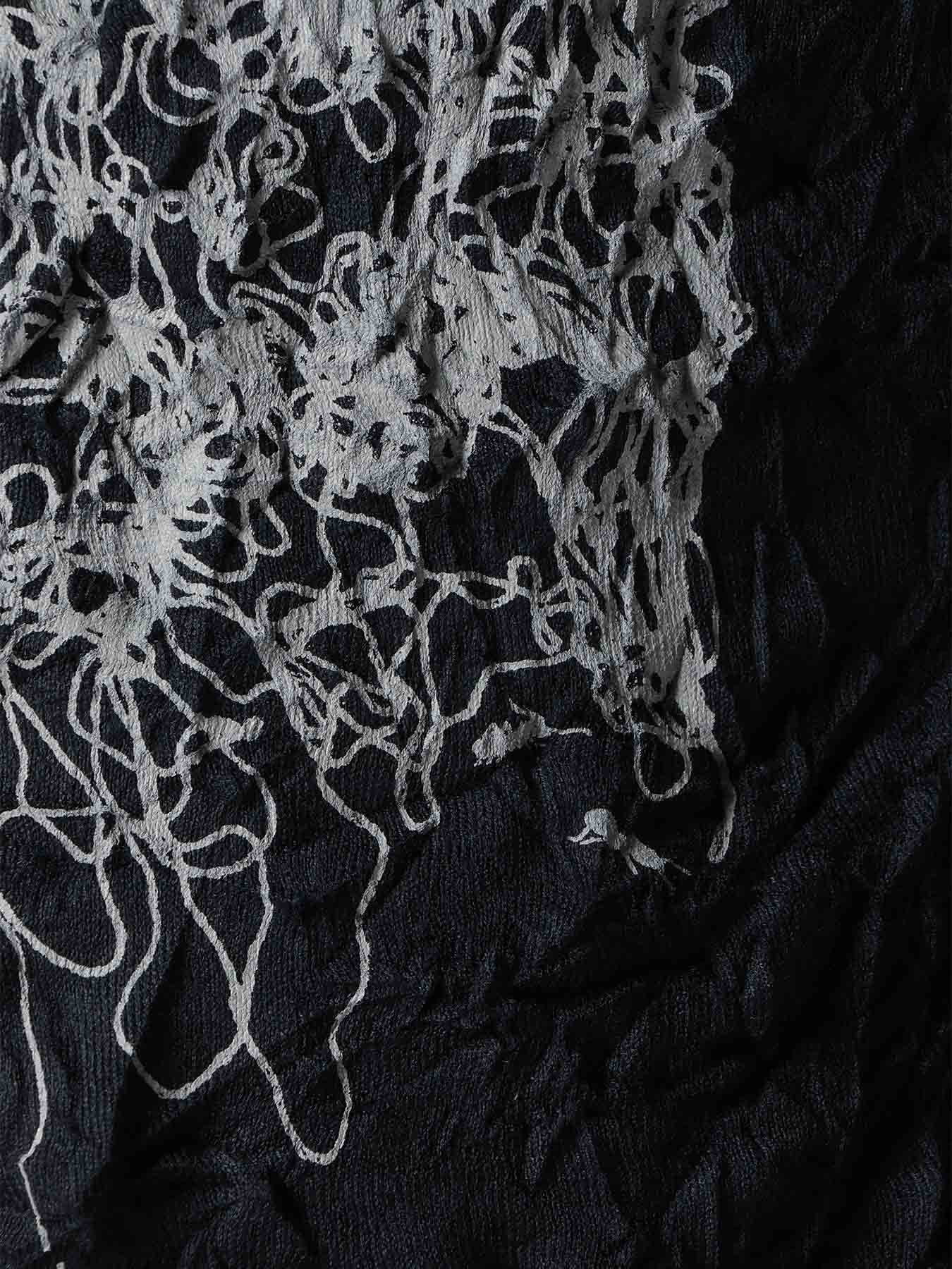 WRINKLED OFF NECK LONG SLEEVE CARDIGAN