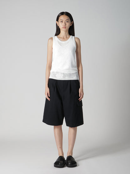 COTTON/NYLON COMPACT TWIST TANK TOP