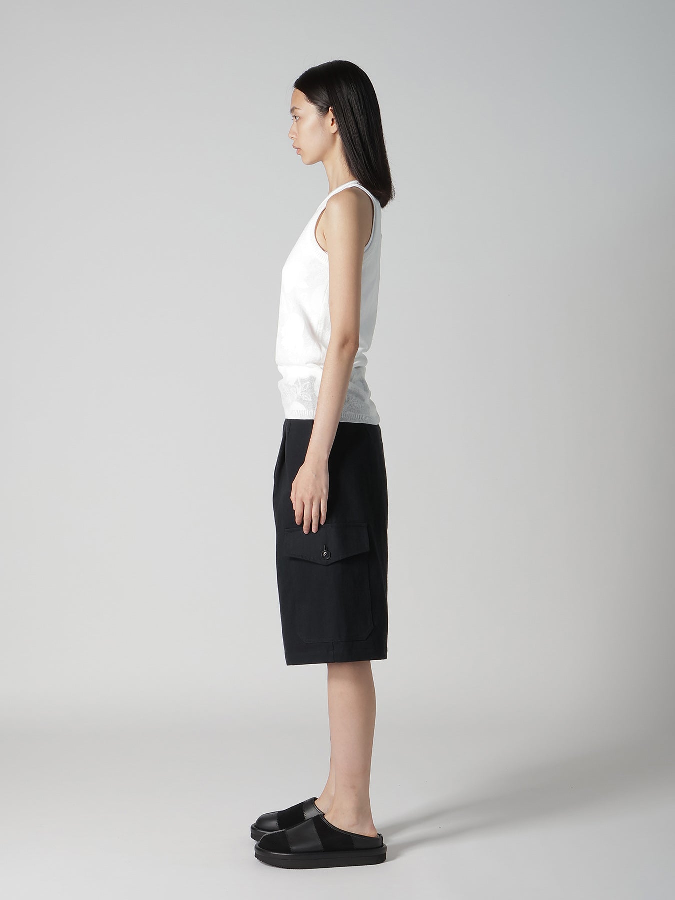 COTTON/NYLON COMPACT TWIST TANK TOP