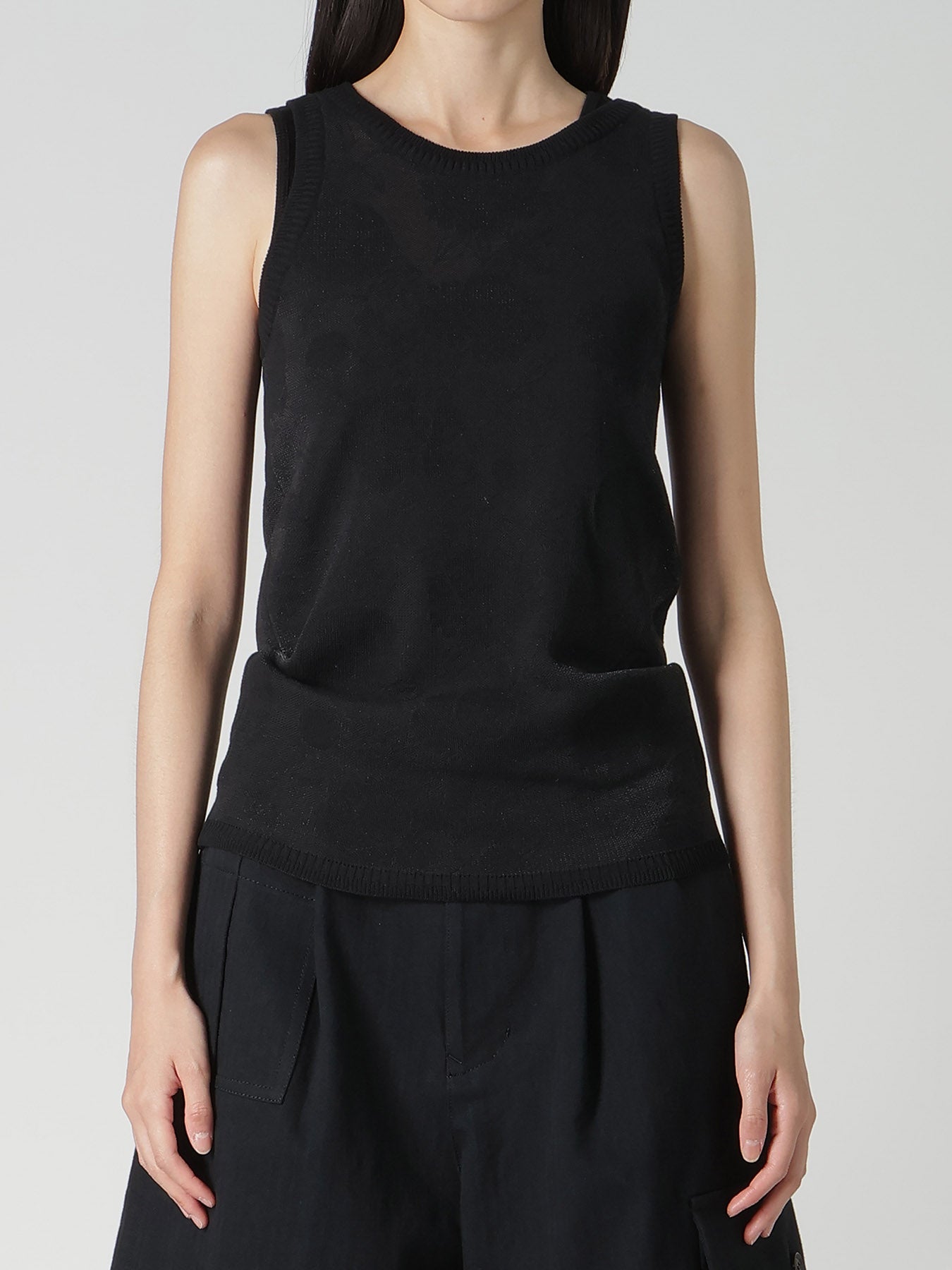 COTTON/NYLON COMPACT TWIST TANK TOP