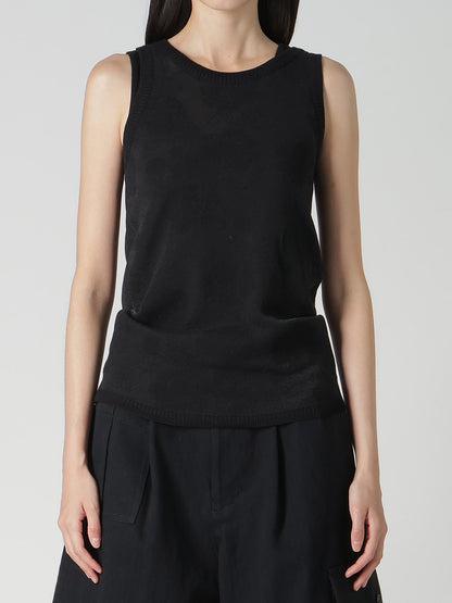 COTTON/NYLON COMPACT TWIST TANK TOP