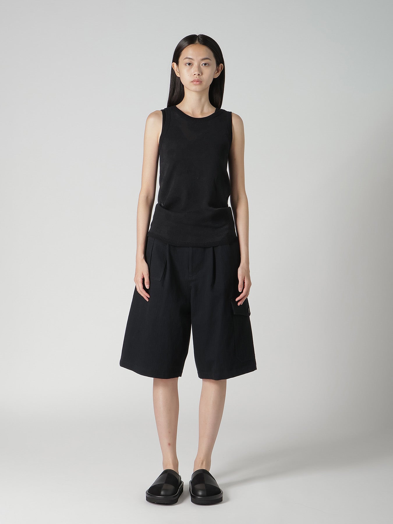 COTTON/NYLON COMPACT TWIST TANK TOP