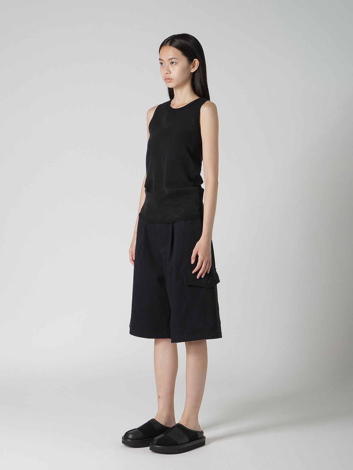 COTTON/NYLON COMPACT TWIST TANK TOP