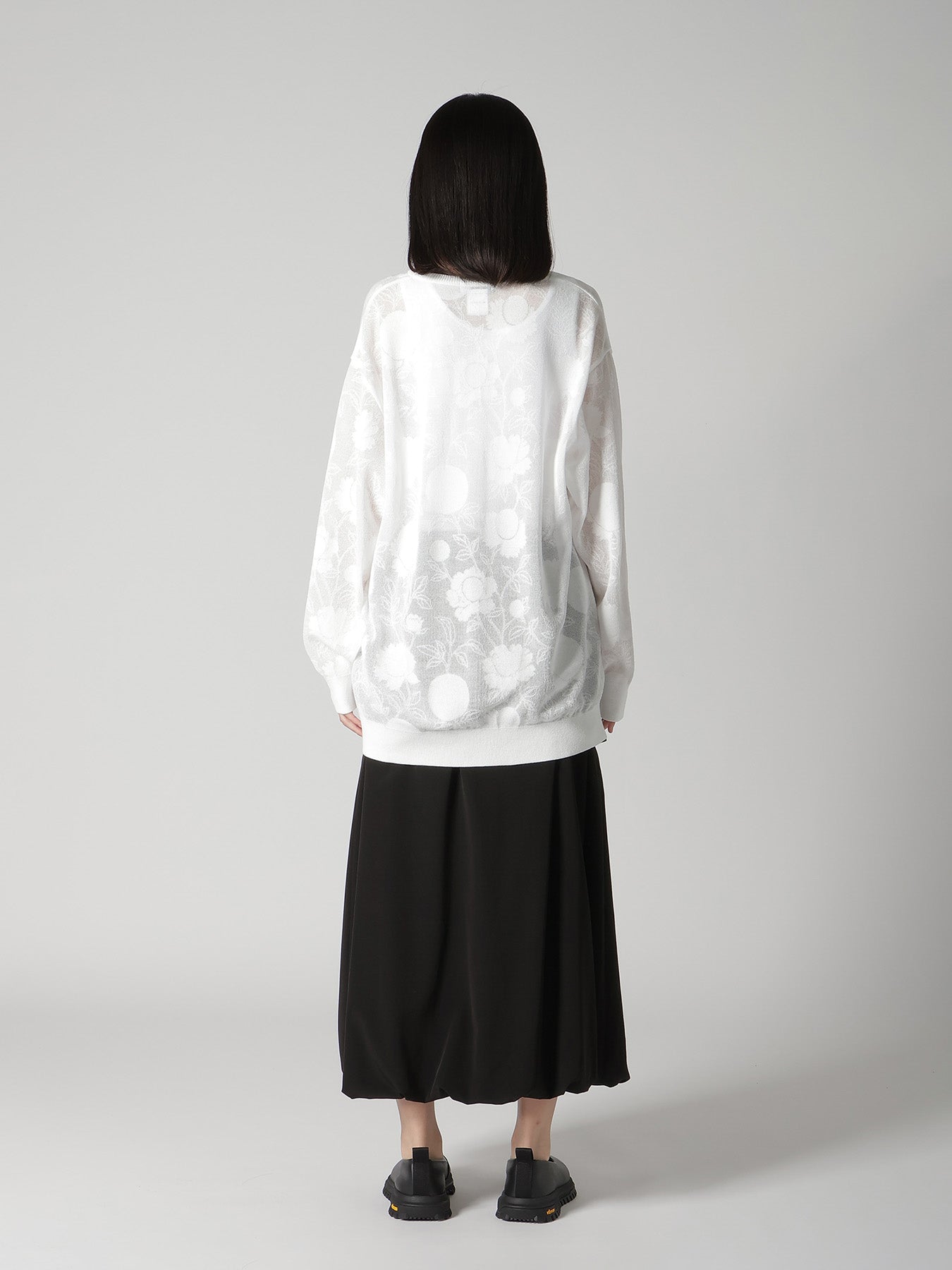 COTTON/NYLON COMPACT TWIST LONG SLEEVE KNIT