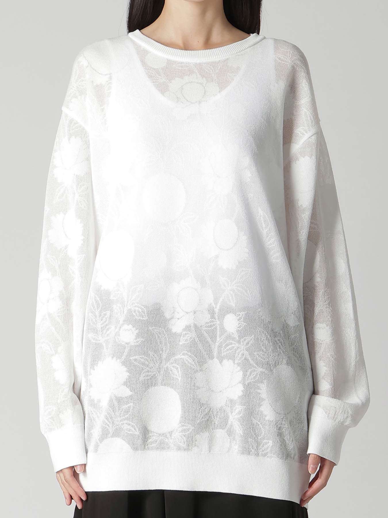 COTTON/NYLON COMPACT TWIST LONG SLEEVE KNIT