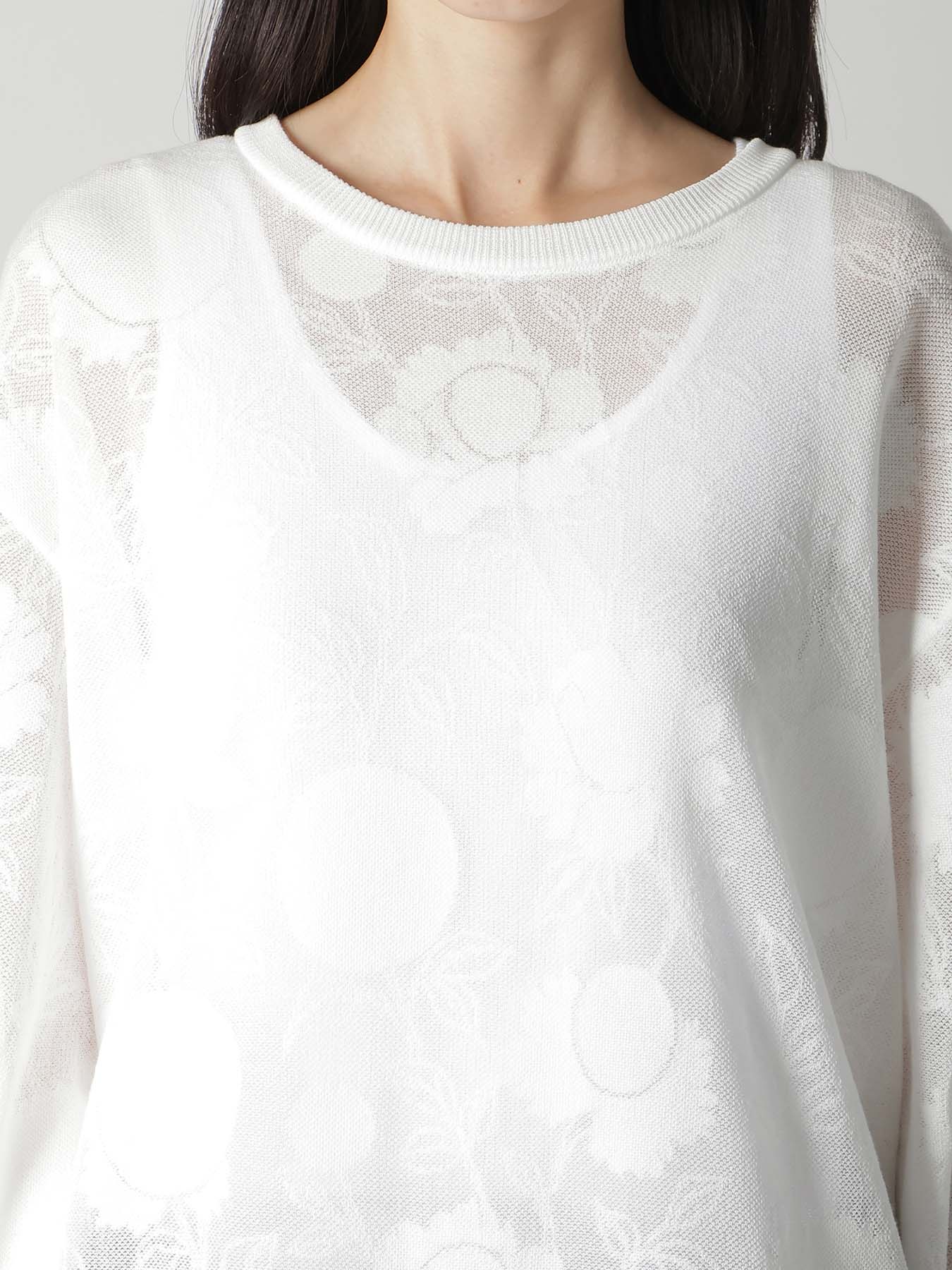 COTTON/NYLON COMPACT TWIST LONG SLEEVE KNIT