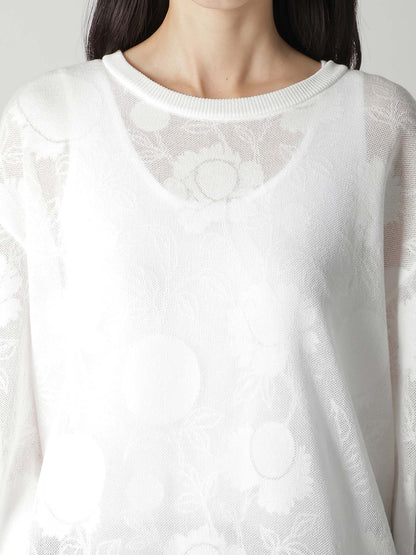 COTTON/NYLON COMPACT TWIST LONG SLEEVE KNIT