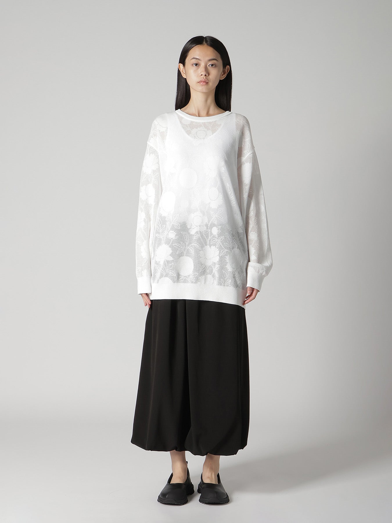 COTTON/NYLON COMPACT TWIST LONG SLEEVE KNIT