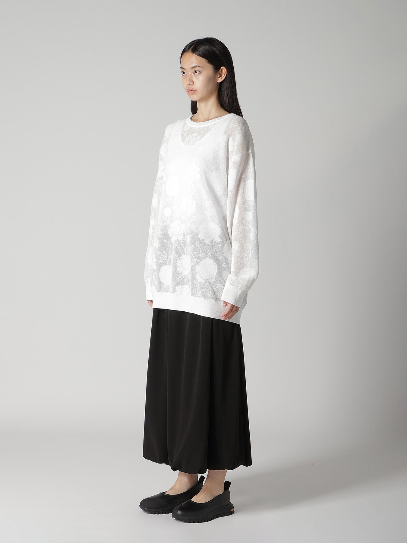 COTTON/NYLON COMPACT TWIST LONG SLEEVE KNIT