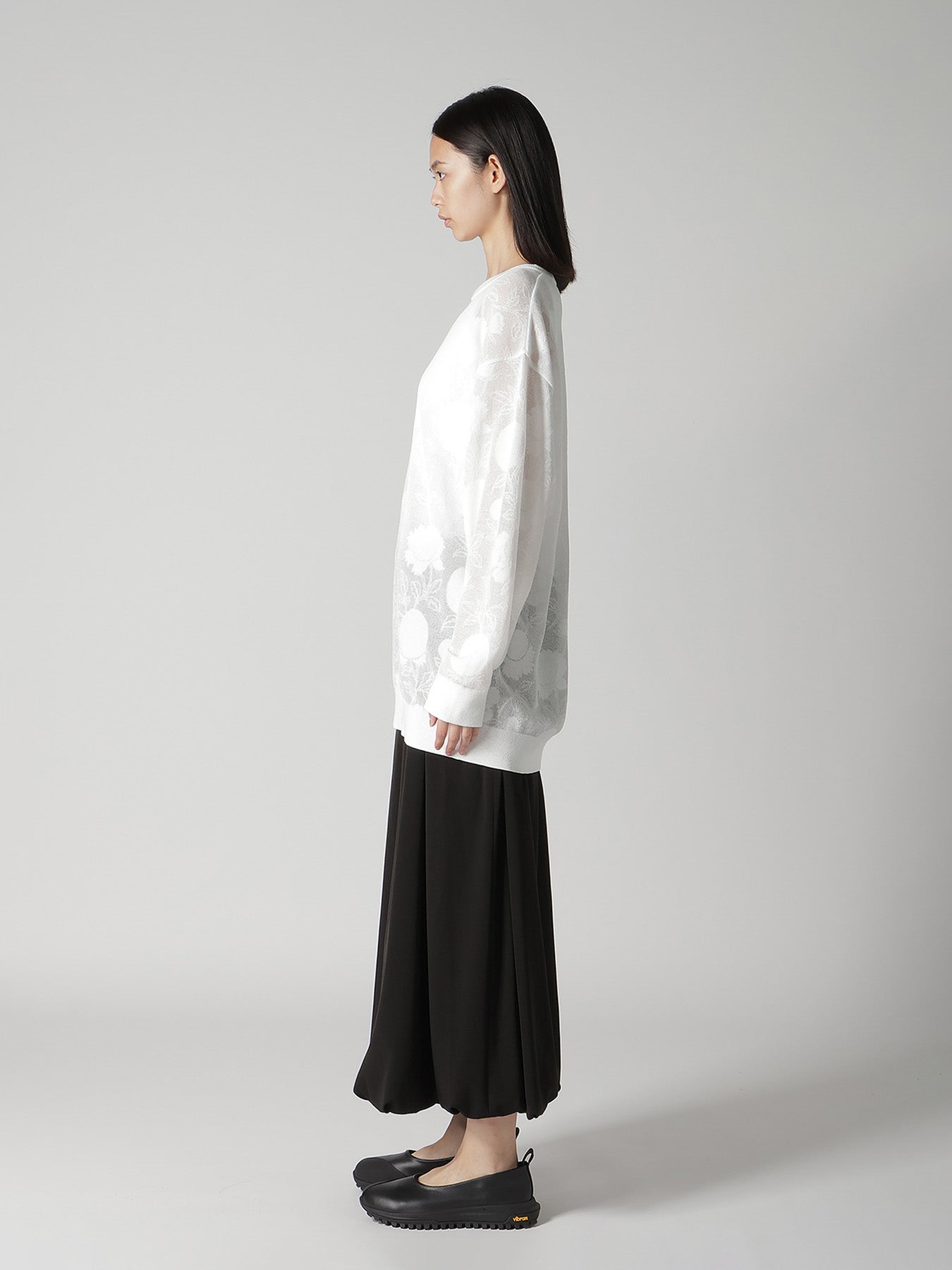 COTTON/NYLON COMPACT TWIST LONG SLEEVE KNIT