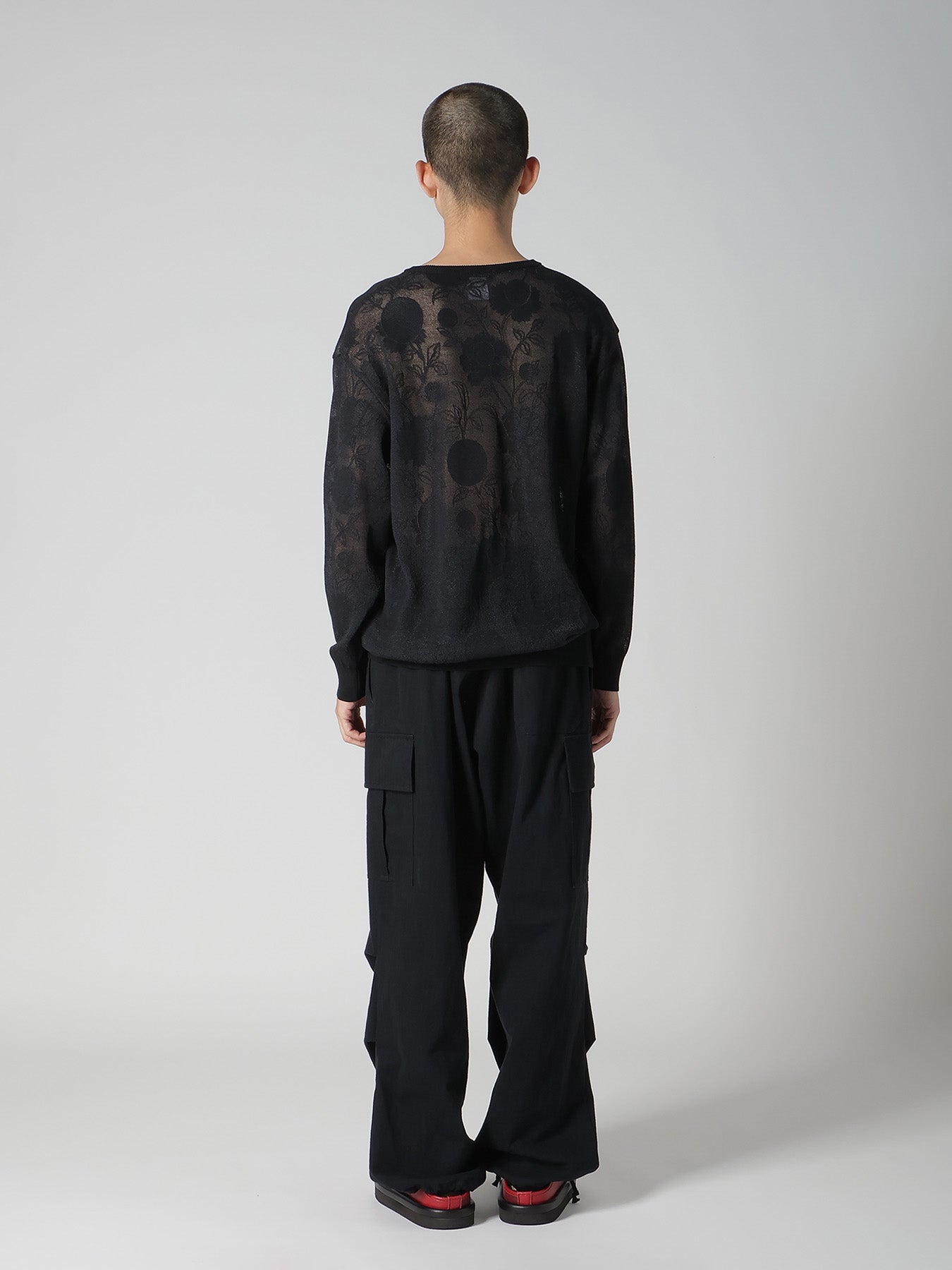 COTTON/NYLON COMPACT TWIST LONG SLEEVE KNIT