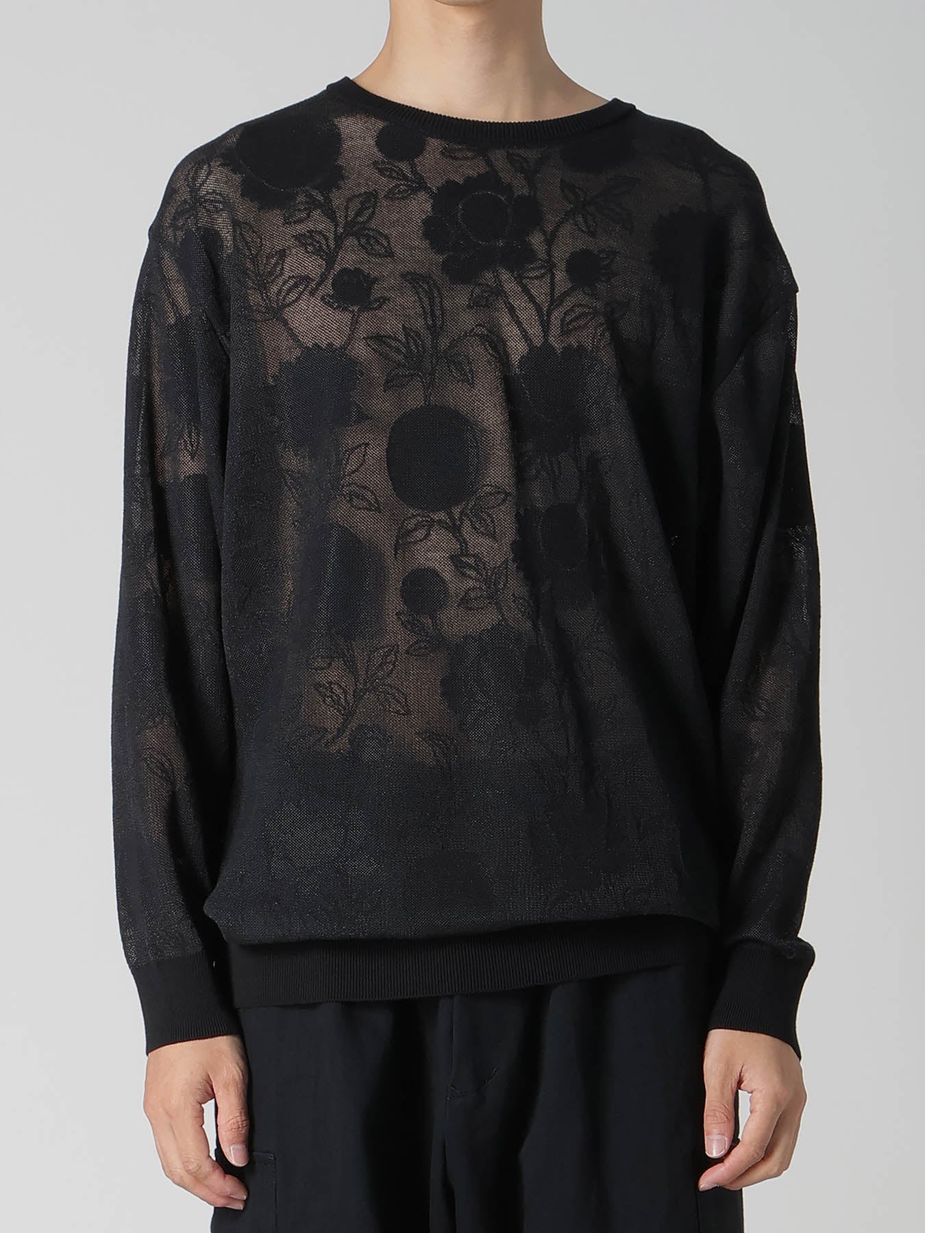 COTTON/NYLON COMPACT TWIST LONG SLEEVE KNIT