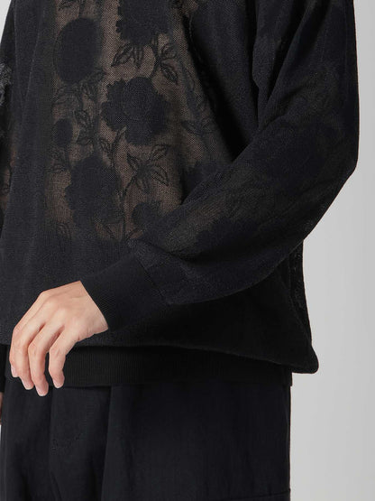 COTTON/NYLON COMPACT TWIST LONG SLEEVE KNIT