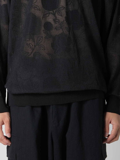 COTTON/NYLON COMPACT TWIST LONG SLEEVE KNIT