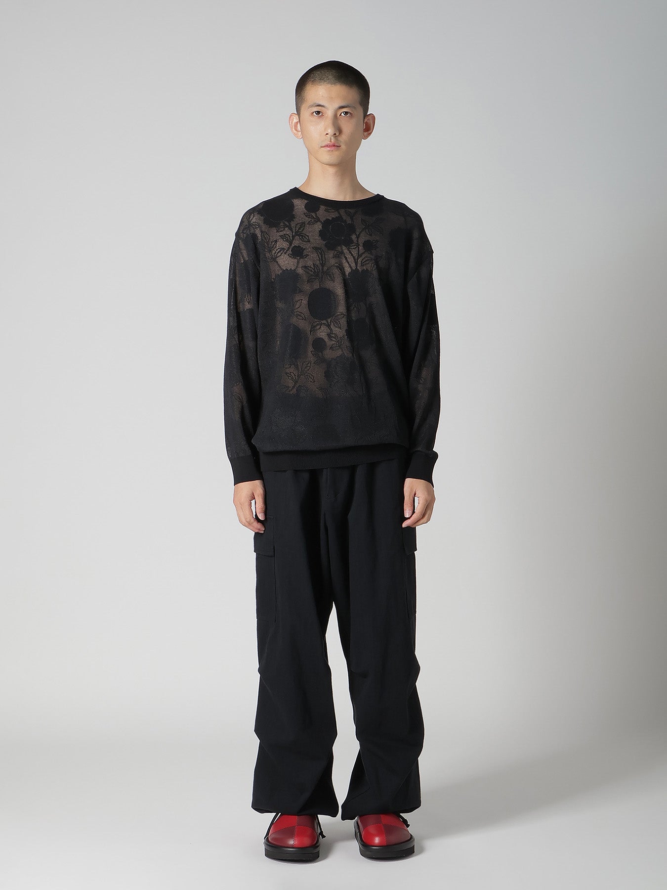 COTTON/NYLON COMPACT TWIST LONG SLEEVE KNIT