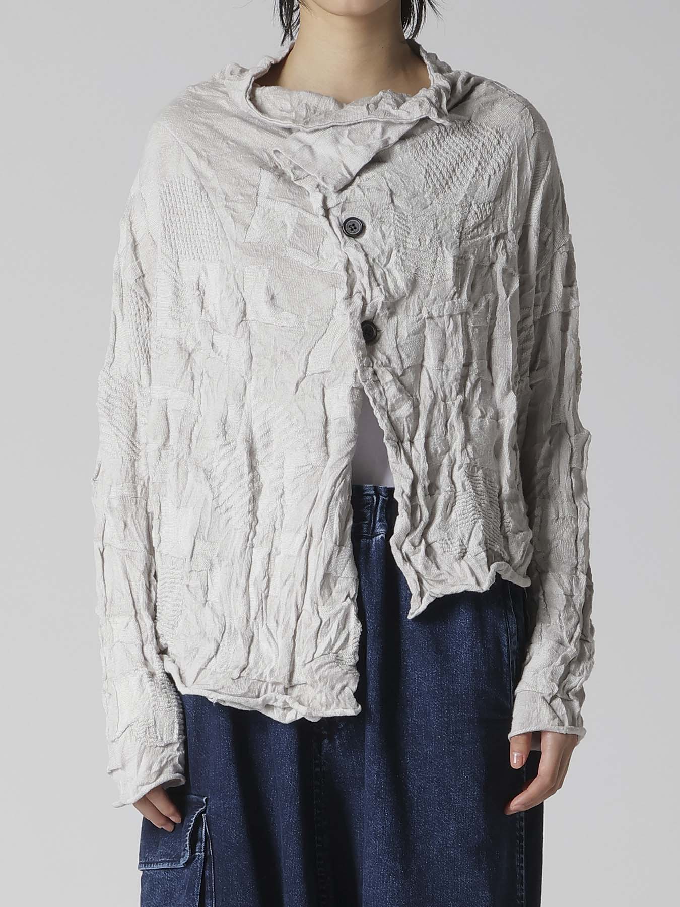 STRIPE CIRCLE LINKS 3-BUTTON CARDIGAN