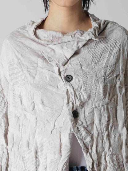 STRIPE CIRCLE LINKS 3-BUTTON CARDIGAN