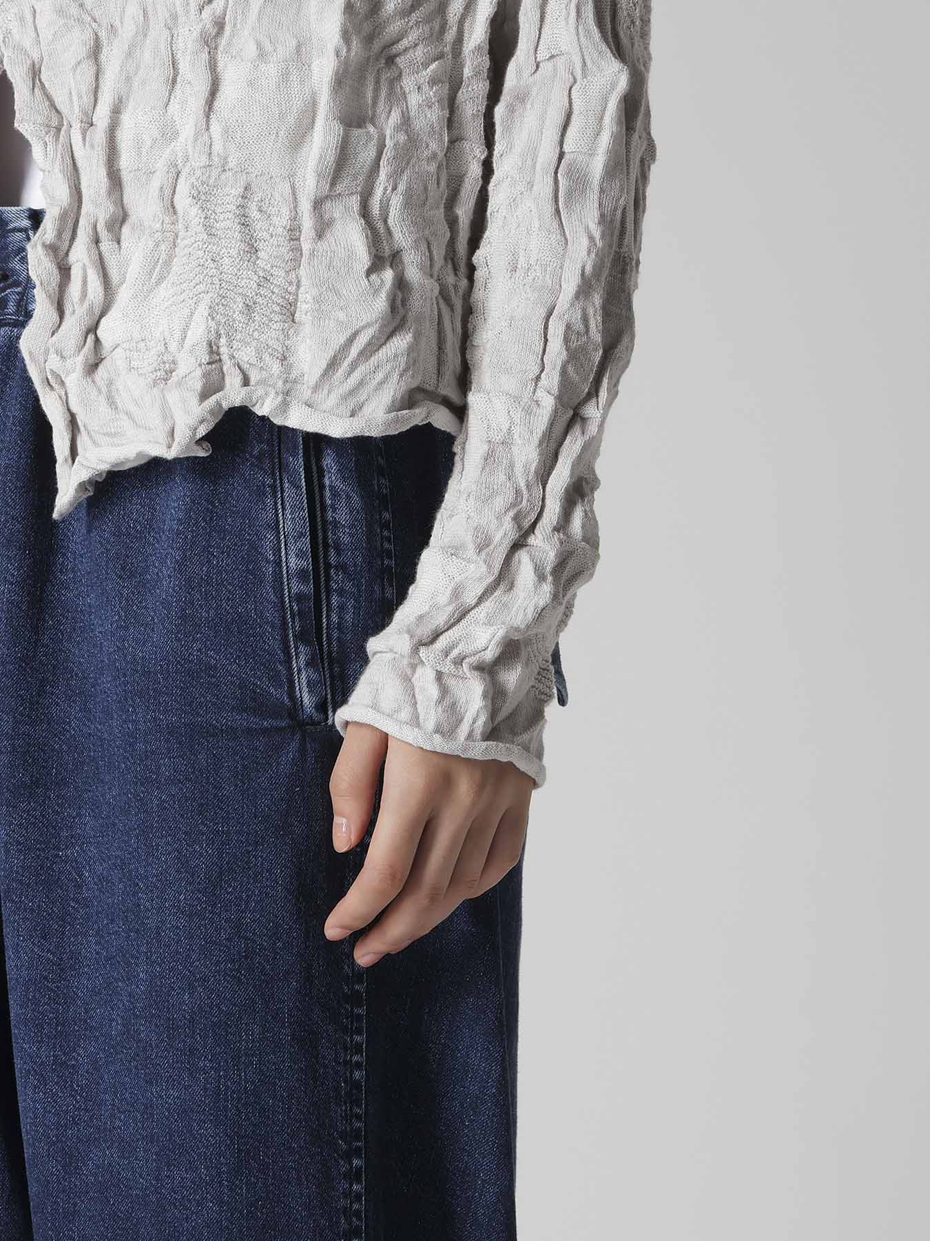 STRIPE CIRCLE LINKS 3-BUTTON CARDIGAN