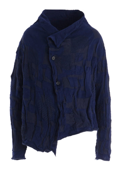 STRIPE CIRCLE LINKS 3-BUTTON CARDIGAN