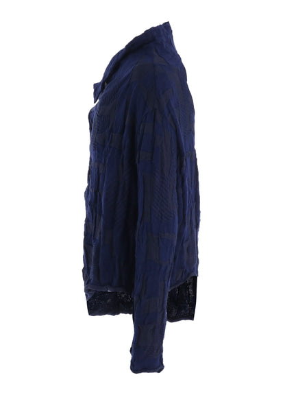 STRIPE CIRCLE LINKS 3-BUTTON CARDIGAN