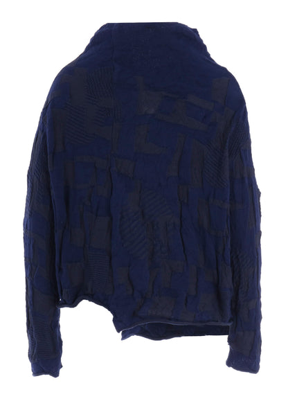 STRIPE CIRCLE LINKS 3-BUTTON CARDIGAN