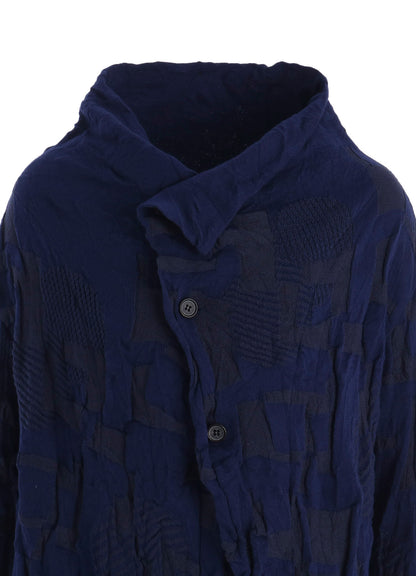 STRIPE CIRCLE LINKS 3-BUTTON CARDIGAN