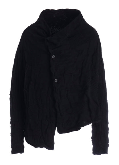 STRIPE CIRCLE LINKS 3-BUTTON CARDIGAN