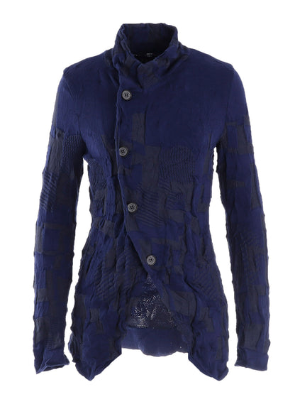 STRIPE CIRCLE LINKS 4-BUTTON JACKET