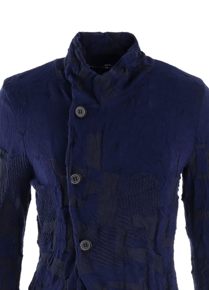 STRIPE CIRCLE LINKS 4-BUTTON JACKET