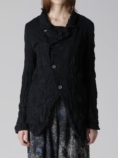 STRIPE CIRCLE LINKS 4-BUTTON JACKET