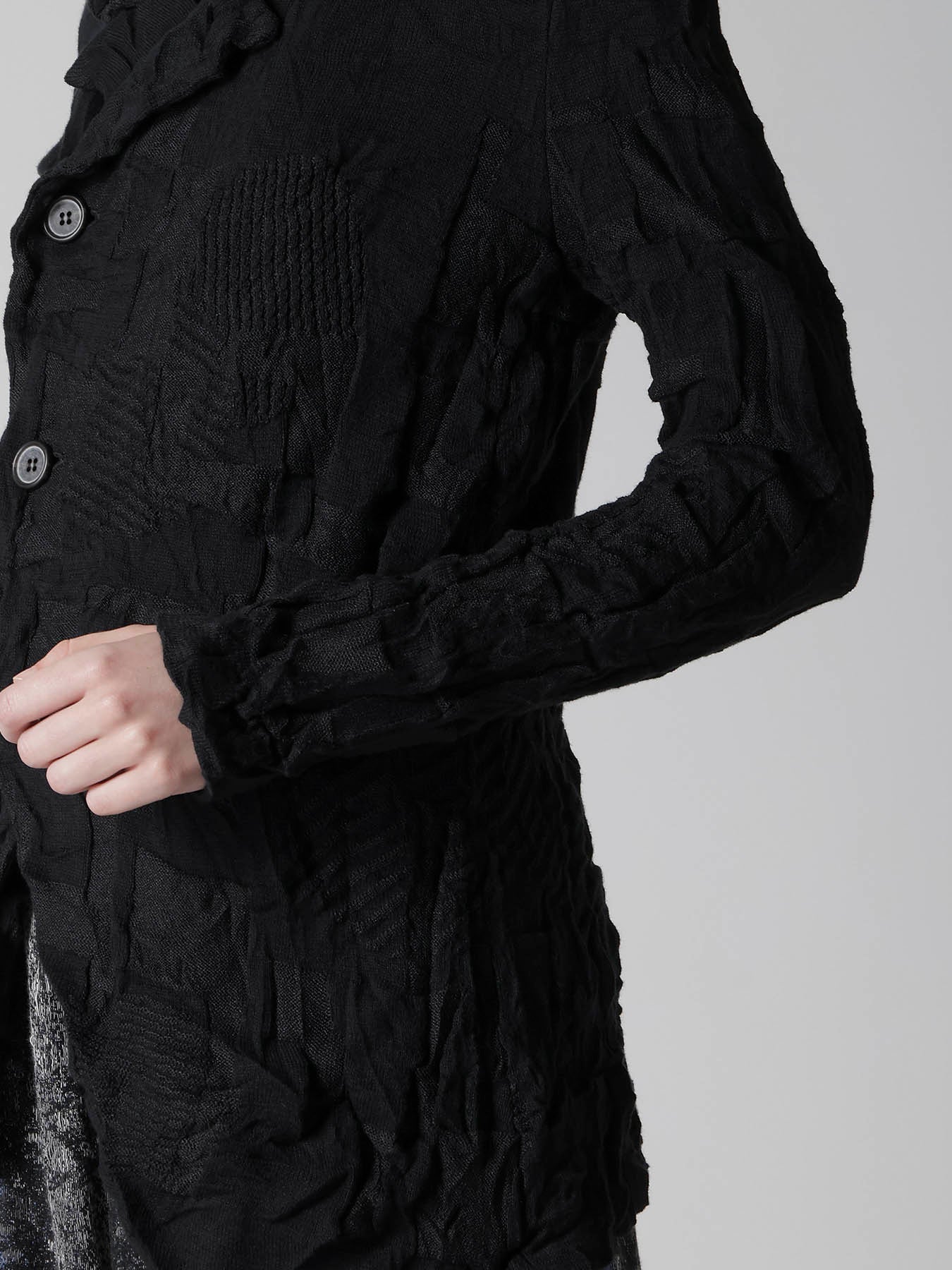 STRIPE CIRCLE LINKS 4-BUTTON JACKET