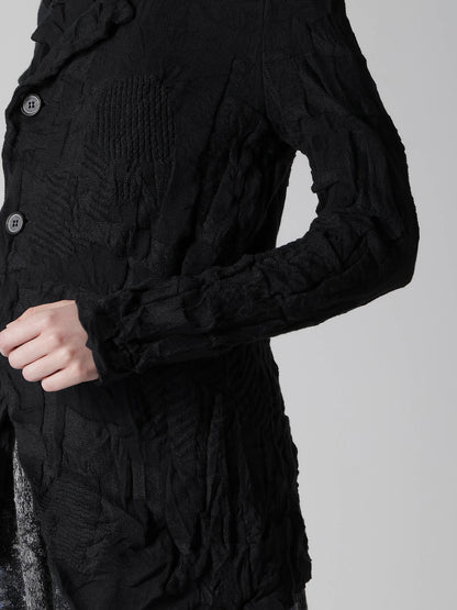 STRIPE CIRCLE LINKS 4-BUTTON JACKET