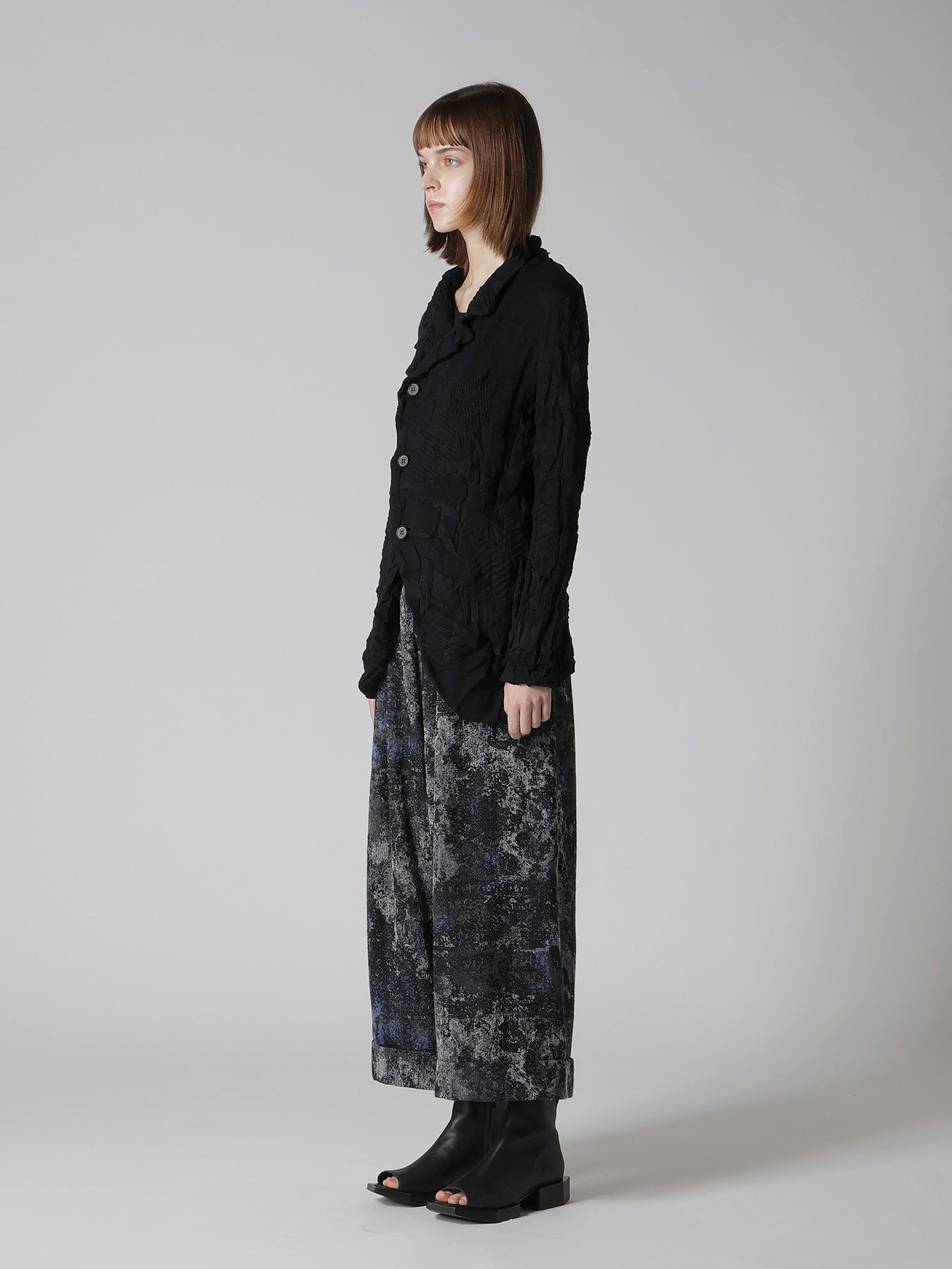 STRIPE CIRCLE LINKS 4-BUTTON JACKET